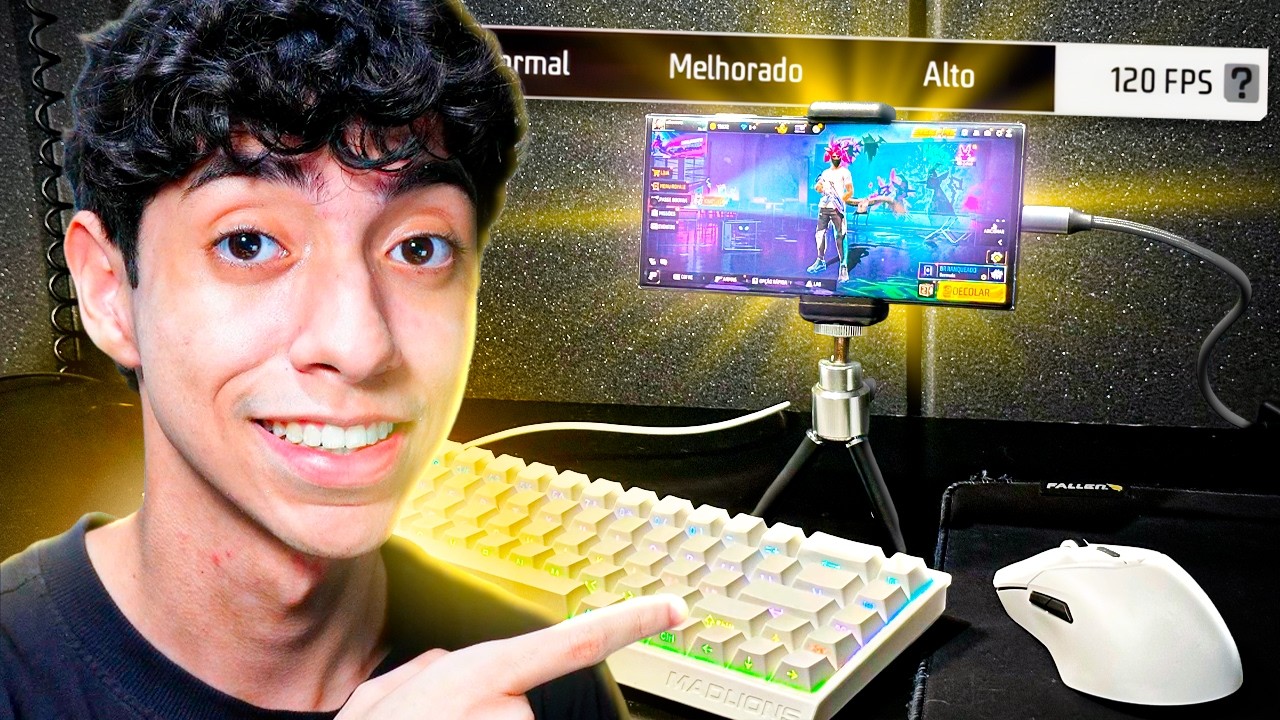 JOGUEI FREE FIRE A 120 FPS NO MOBILADOR! (muito roubado)