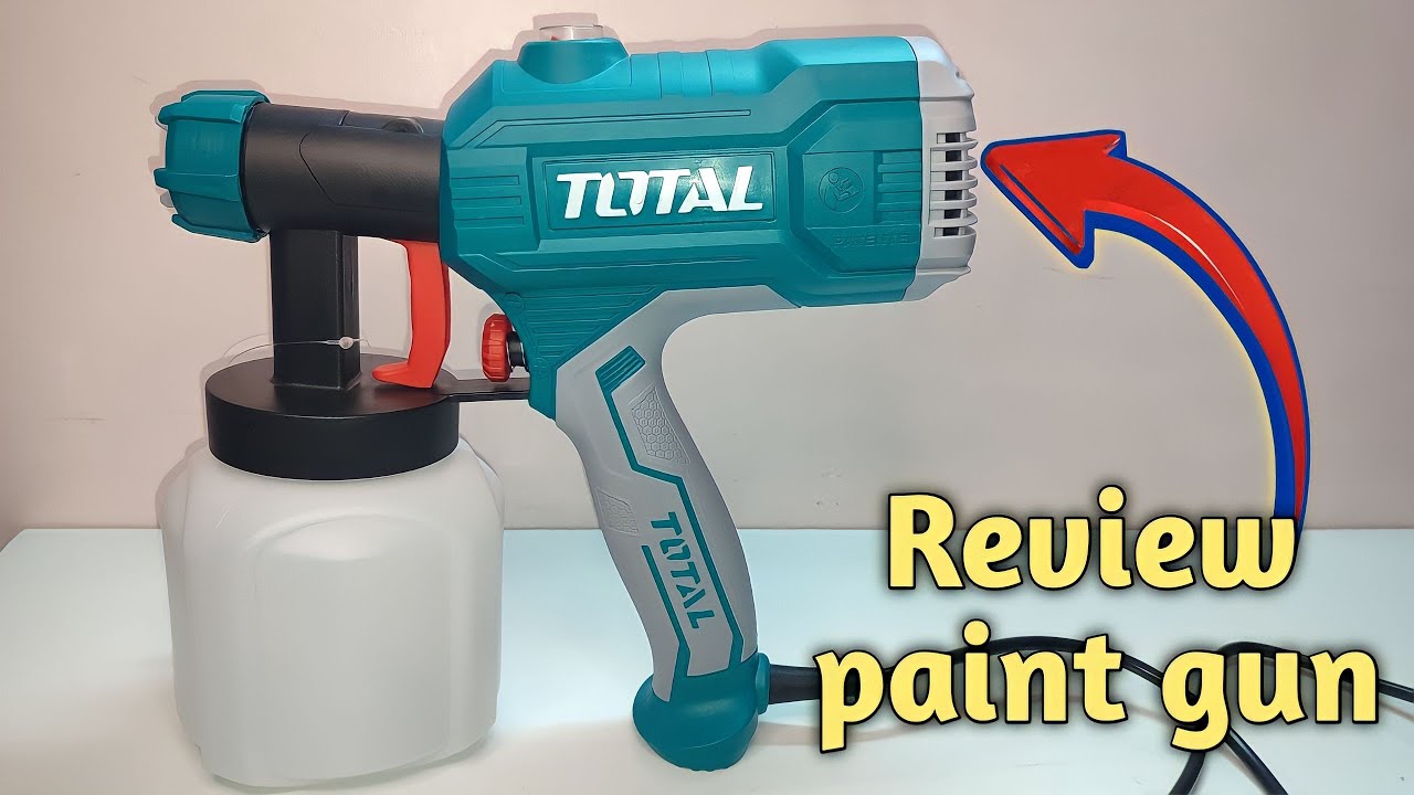 Open box and Review cheaper paint sprayer gun total
