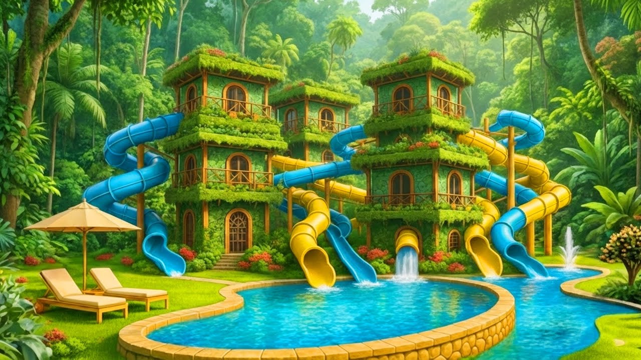 230 Days to Build a Water Slide in the Forest Using Primitive Tools