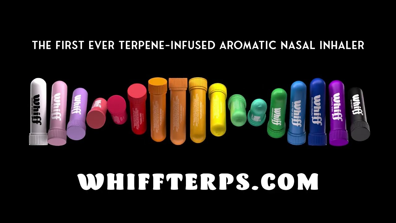 Whiff Terps &mdash;  The first ever terpene-infused aromatic nasal inhaler! Stop vaping, start breathing.