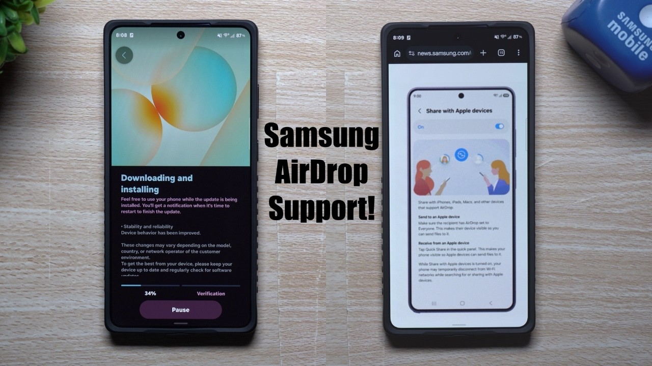 Последнее обновление Samsung теперь поддерживает Apple AirDrop и многое другое.