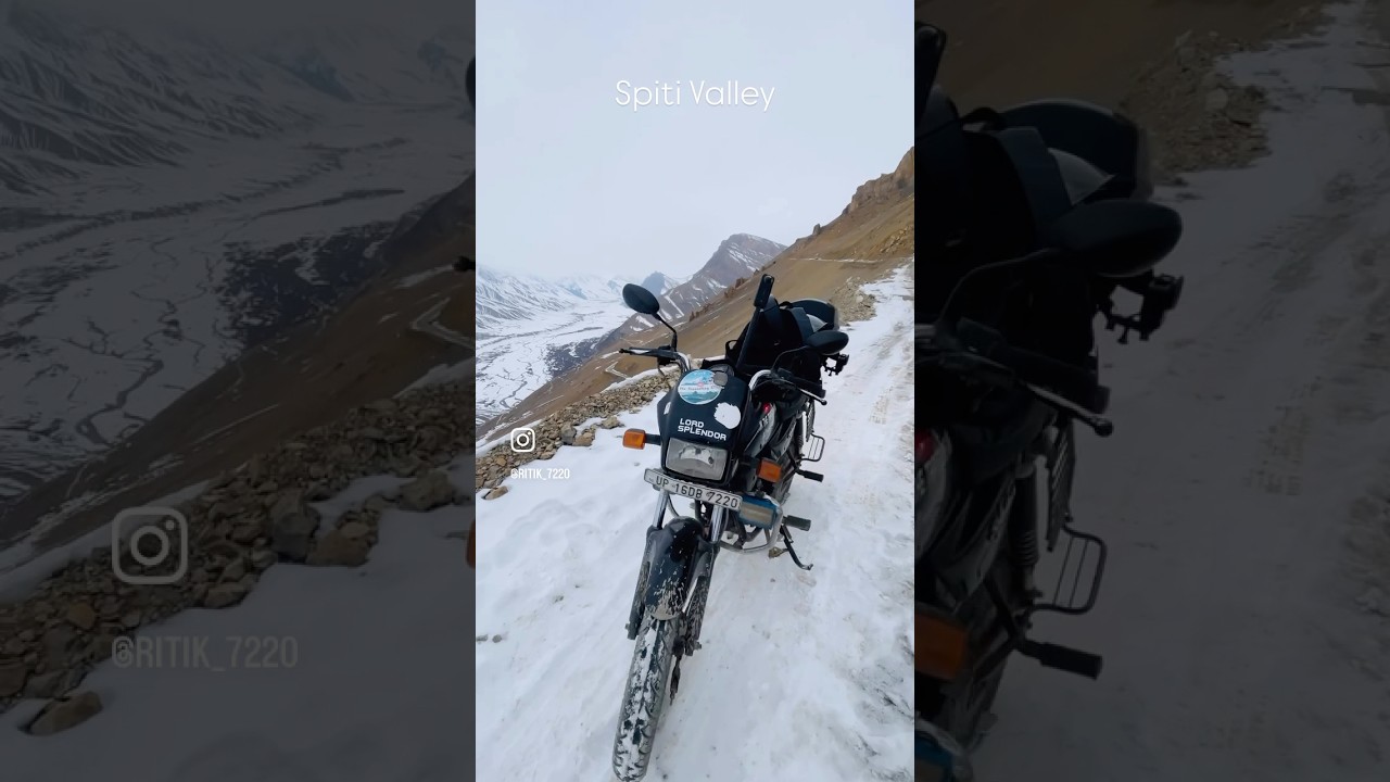 Winter Spiti Valley Solo Ride | Ritikthetravellingking #automobile #youtubeindia #splendor