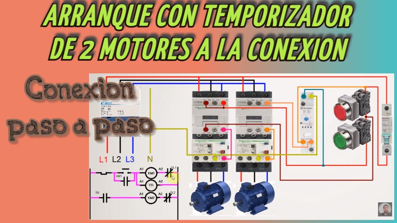 ARRANQUE DIRECTO CON TEMPORIZADOR A LA CONEXION DE 2DO. MOTOR