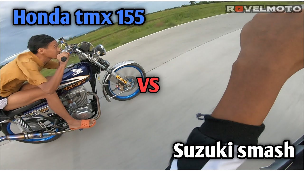 HONDA TMX 155 VS SUZUKI SMASH | DRAG RACE