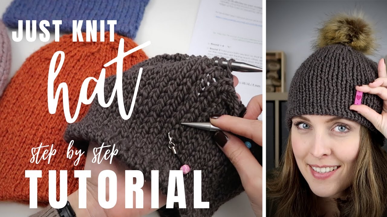 How to knit Chunky Bulky Hat... TUTORIAL ▸ JUST KNIT HAT knitting free pattern | handmade wardrobe