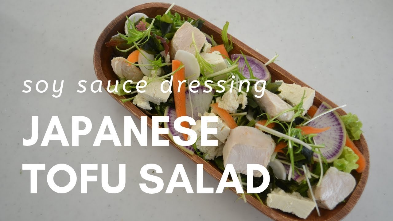 How to make ★Japanese Tofu Salad w/soy sauce dressing（EP92)