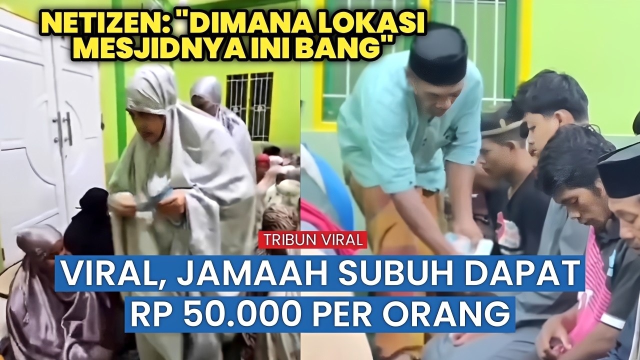 Usai Salat Subuh, Jamaah Masjid Dibagikan Uang Rp50 Ribu per Orang