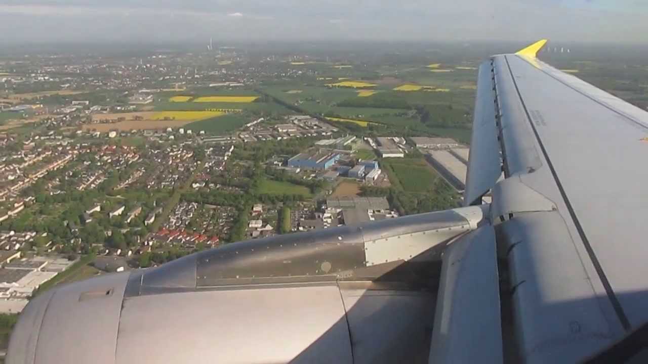 Landeanflug + Landung Flughafen Dortmund A319