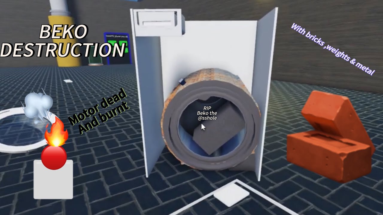 Do NOT TRY THIS AT  HOME ❗️ beko WTG941B3W  washing machine destrution bricks metal weights