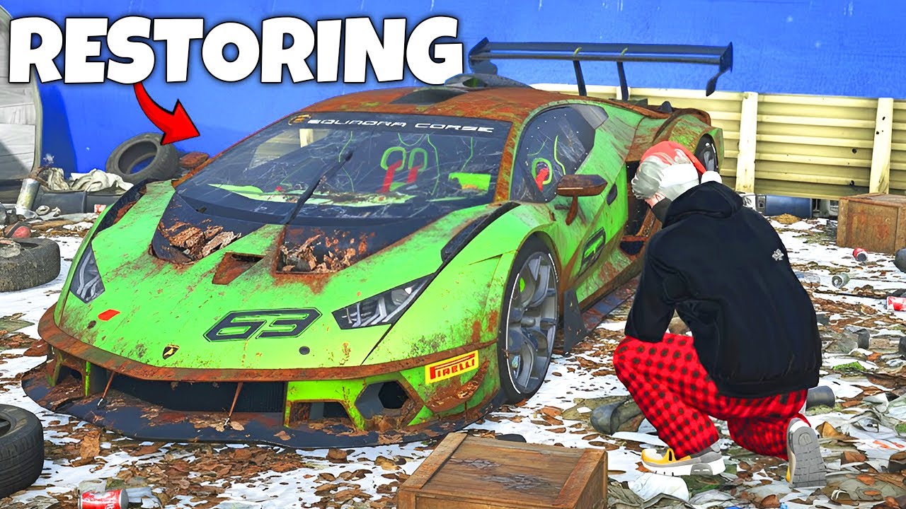 Restoring the 2021 LAMBORGHINI ESSENZA SCV12 From Abandoned to HYPERCAR MONSTER! (GTA V Restoration)
