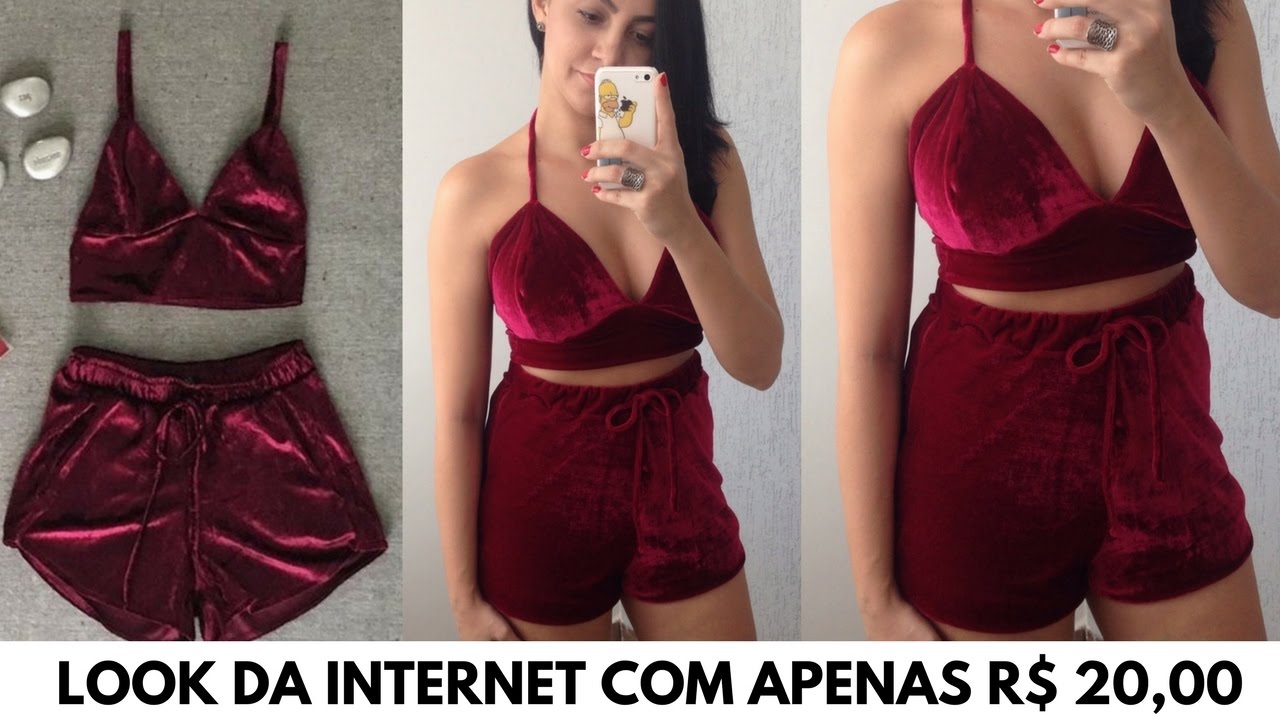 DIY CONJUNTO DE VELUDO | CROPPED DE VELUDO | SHORTS DE VELUDO |SUELLEN REDESIGN