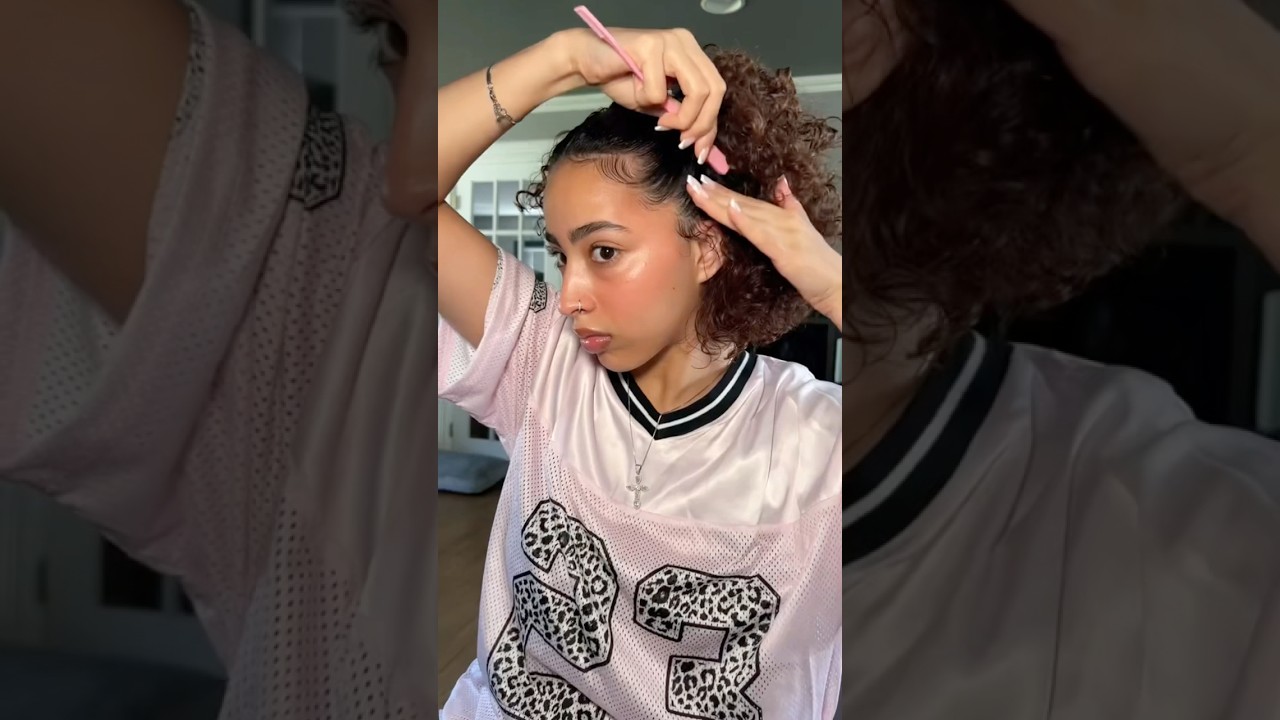easy hairstyle for short curly hair 💌 