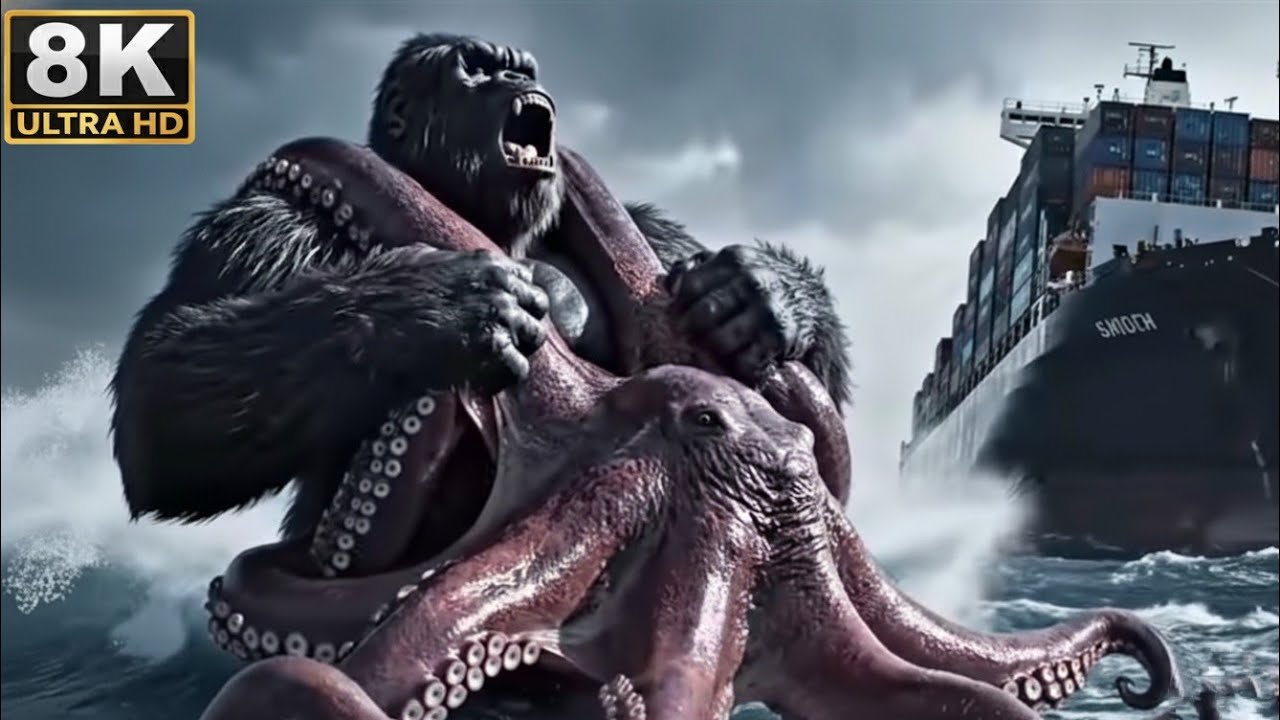 King Kong vs Giant Octopus &mdash; Sea King Awakens | Epic Prehistoric Planet Battle Movie (4K)