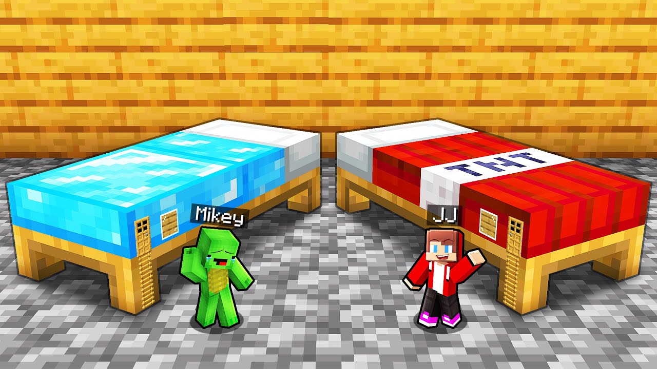 Mikey and JJ Choose the Right Bed in Minecraft (Maizen)