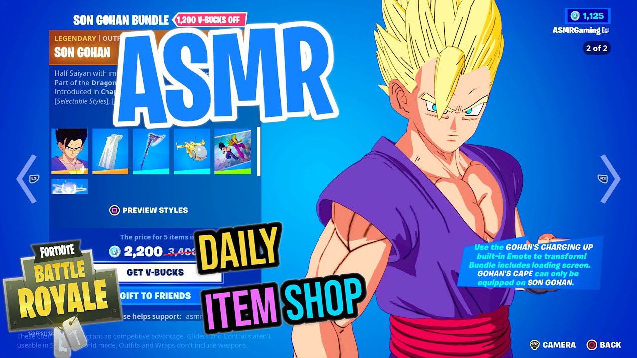 ASMR Fortnite NEW Gohan and Piccolo Dragon Ball Skins! Daily Item Shop 🎮🎧 Relaxing Whispering 😴💤