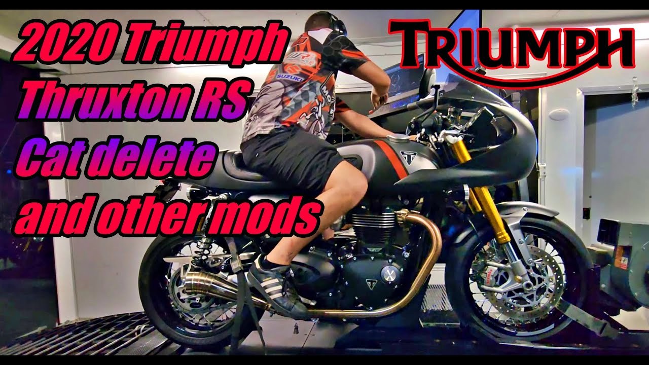 2020 Triumph Thruxton RS Dyno test decat and exhaust.