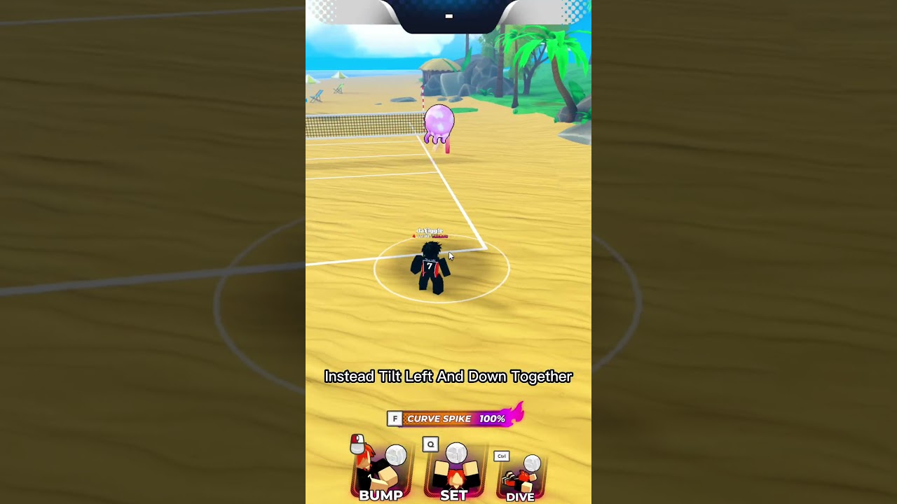 How To Use Curve Spike Effectively (Volleyball Legends)  #roblox #volleyballlegends #shorts