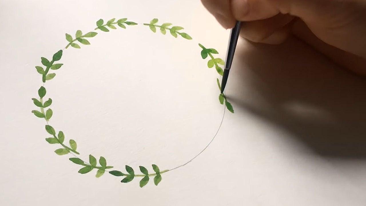 리스 그리기 Easy Watercolor Illust ; Wreath