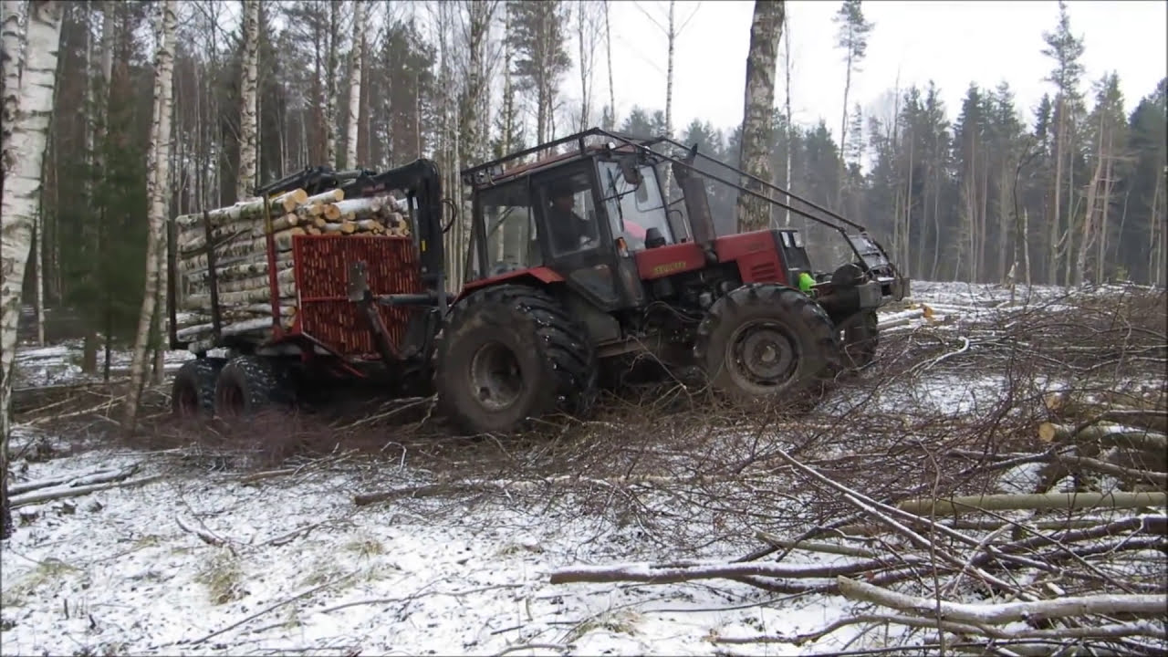 MTZ BELARUS 1025 with homemade(4WD) trailer