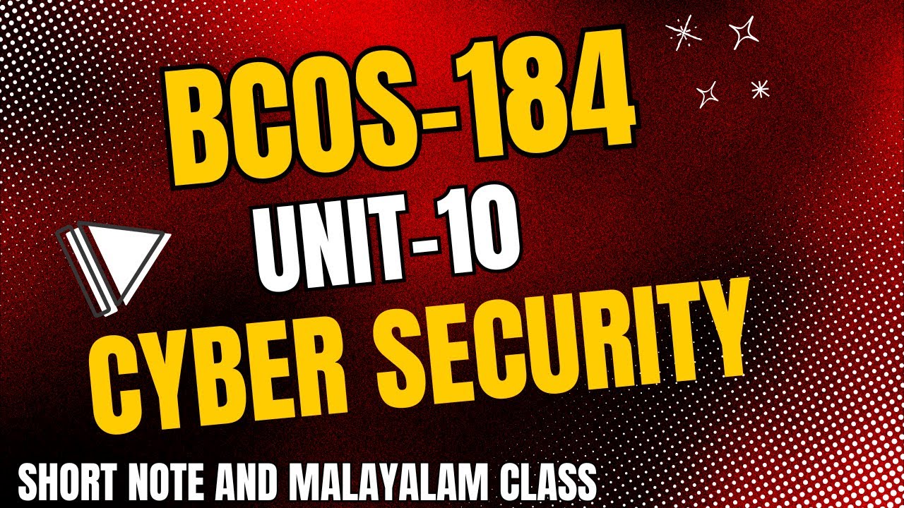 BCOS-184| E-COMMERCE |UNIT-10| CYBER SECURITY