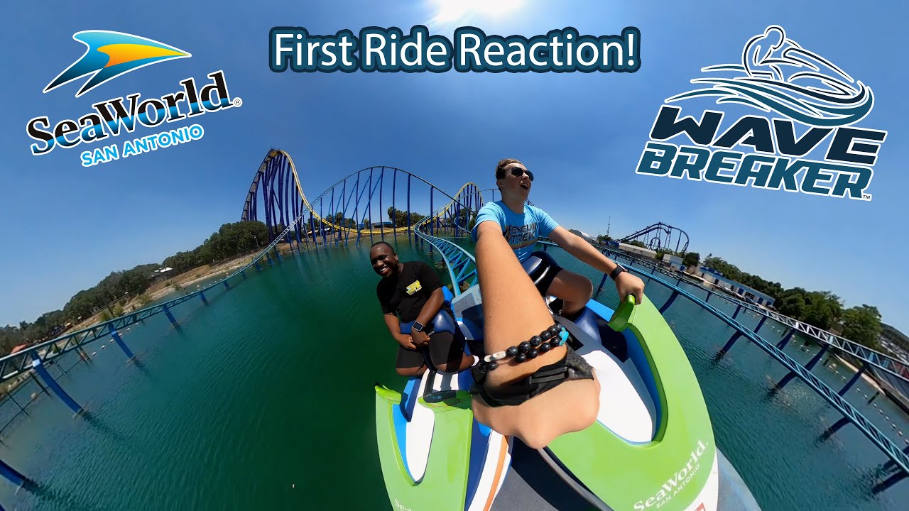 First Ride Reaction On Wave Breaker: The Rescue Coaster! SeaWorld San Antonio!