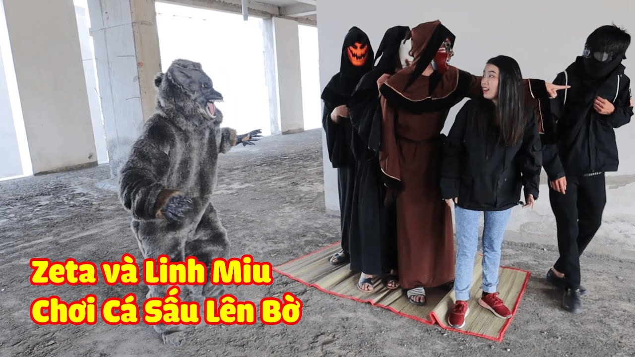 Zeta và Linh Miu Chơi Cá Sấu Lên Bờ Với Chó Sói Xám | Linh Miu Official