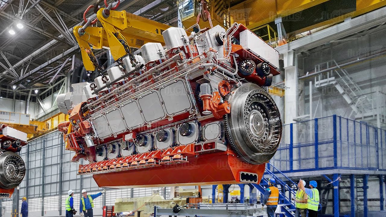 Inside Factories Producing Massive Revolutionary Engine for the World&rsquo;s Largest Ships