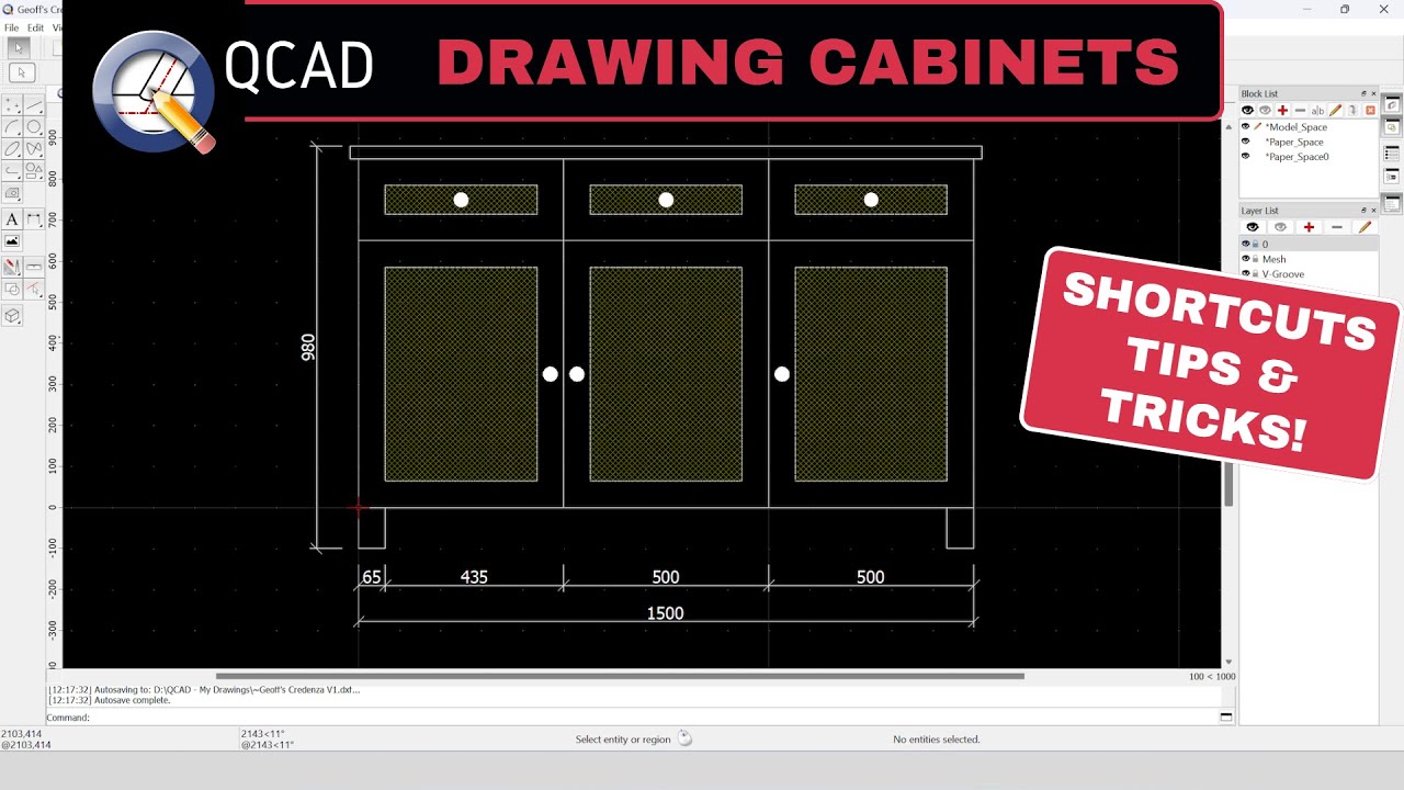 QCAD Drawing Basic Cabinets & Joinery | QCAD CAM