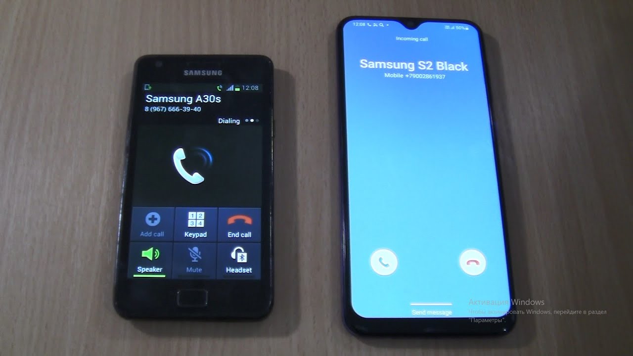 Incoming call & Outgoing call at the Same Time Samsung Galaxy S2 Black+Samsung Galaxy A30s