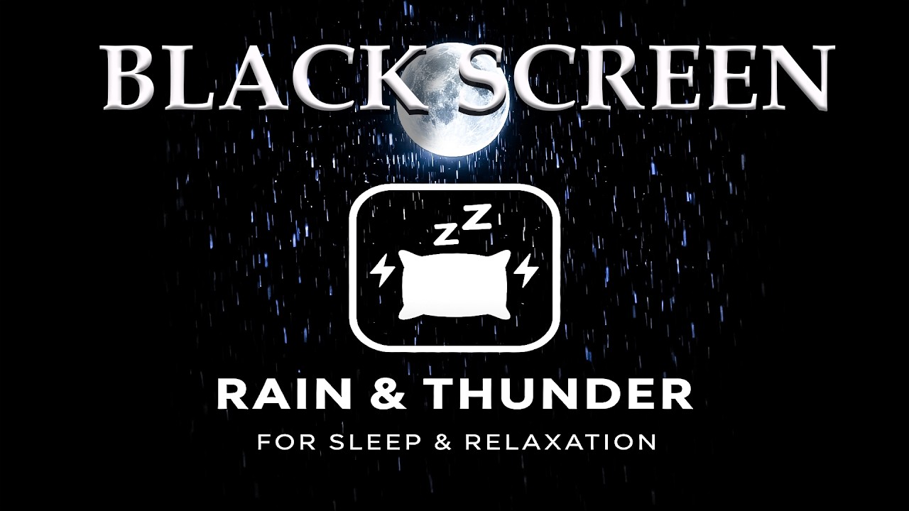 Sleep in a Storm ⛈️ Heavy Rain Sounds for Deep Relaxation | Black Screen #ASMR