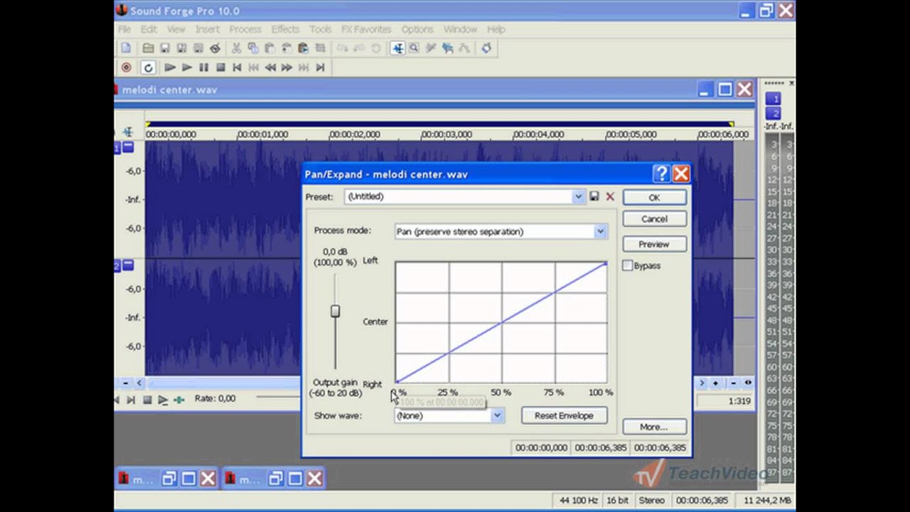 Панорамирование в Sound Forge Pro 10 (21/46)