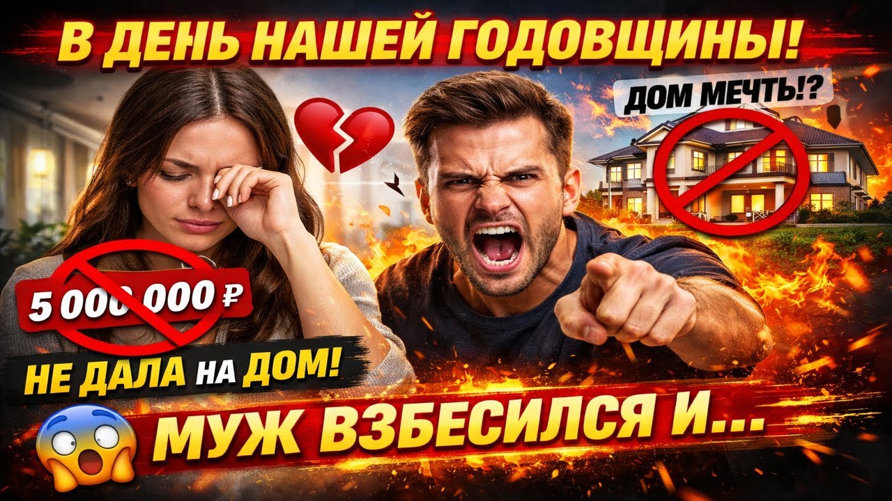 В ДЕНЬ НАШЕЙ ГОДОВЩИНЫ Я ОТКАЗАЛАСЬ ДАТЬ 5 МИЛЛИОНОВ НА ДОМ ДЛЯ СВЕКРОВИ  МУЖ ВЗБЕСИЛСЯ И