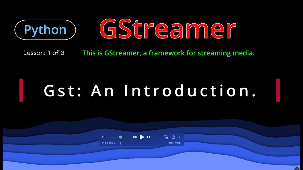 Getting started with GStreamer and Python for streaming video output.  | Lesson 1of 3.