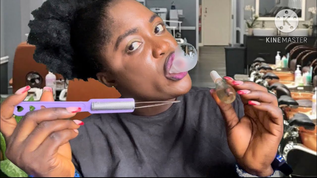 Asmr ✨role play, giving you manicure with bubble gum chewing wound ( nail salon, whispers)