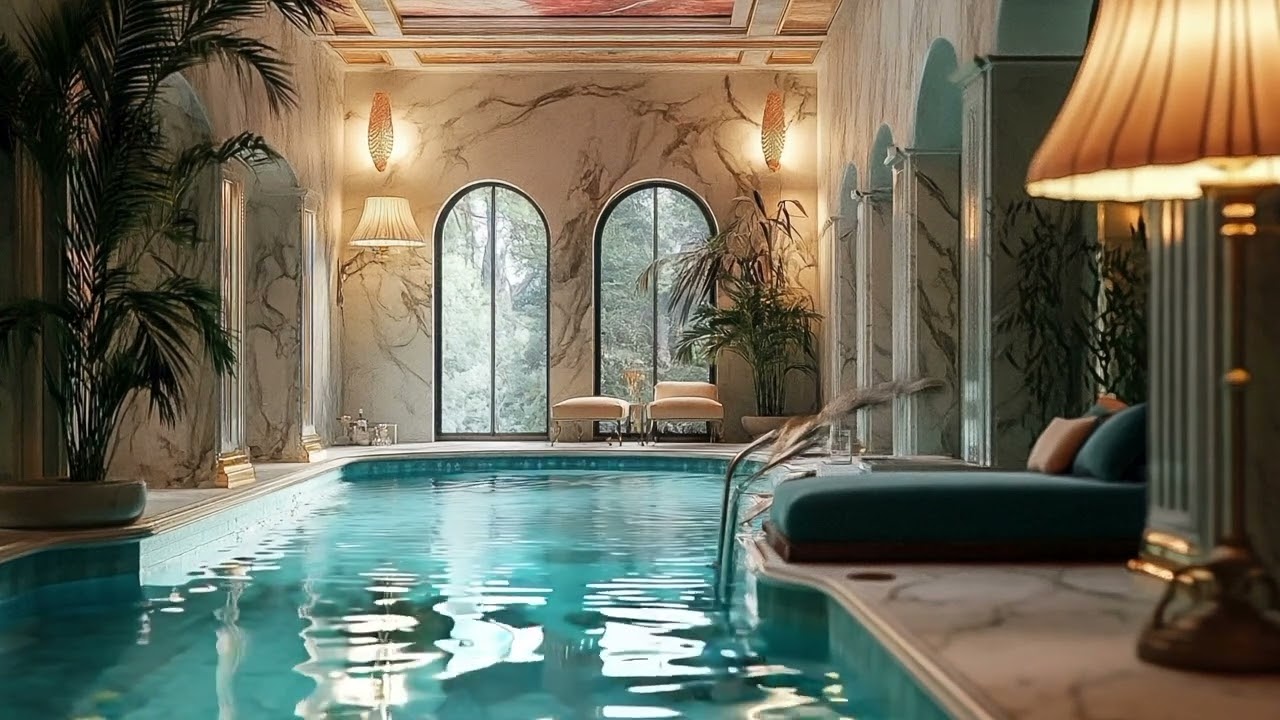Luxury Spa Ambiance: Relaxing indoor pool spa sounds for studying, relaxation, sleep, NO MUSIC