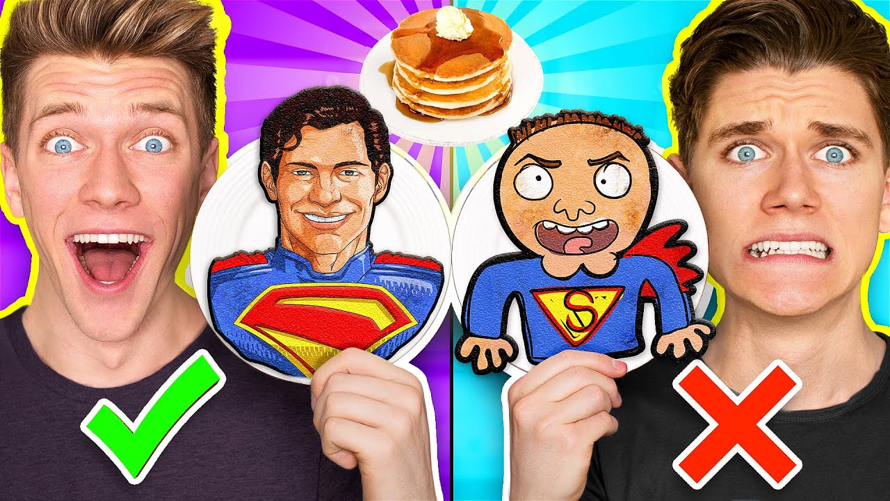 Best of PANCAKE ART CHALLENGES!! Learn How To Make Superman, Squid Game & Marvel vs DC SpongeBob