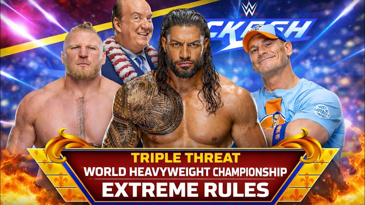 FULL MATCH- ROMAN REIGNS VS BROCK LESNAR VS JOHN CENA_BACKLASH 