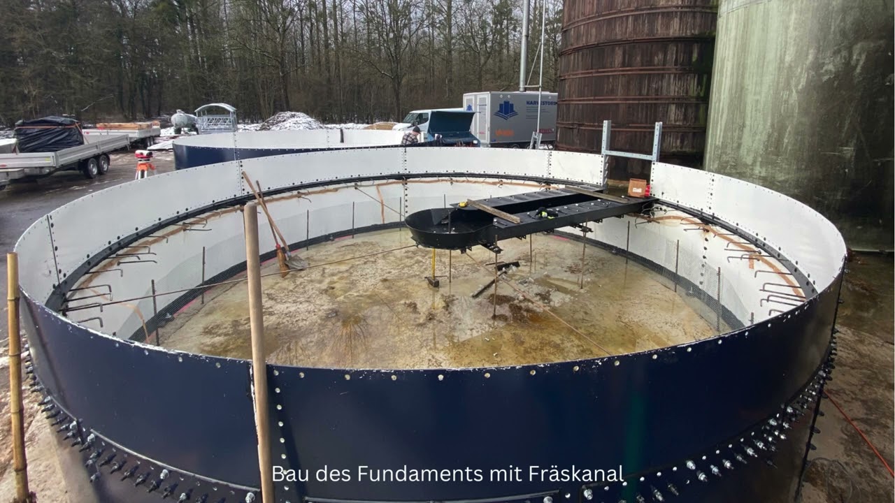 Bau von zwei Harvestore Systeme auf dem Betrieb der Stiftung Tannenhof