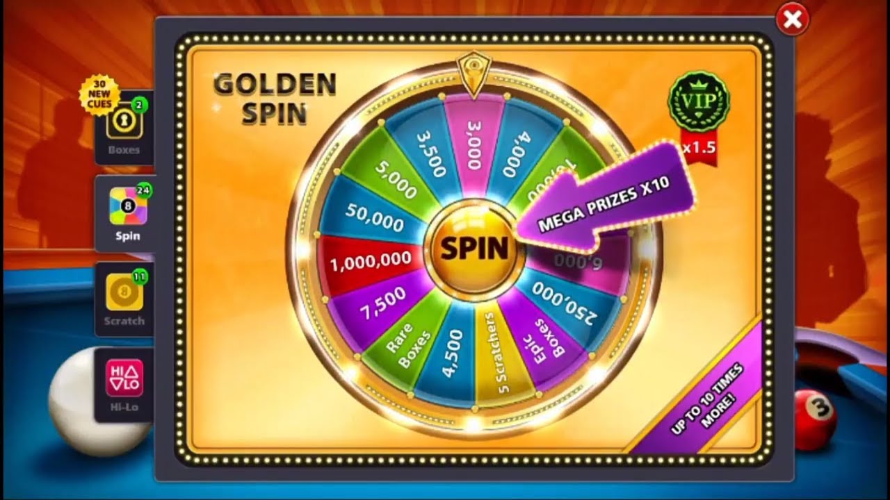 8 Ball Pool - How To Get Golden Spin For Free With Link 
