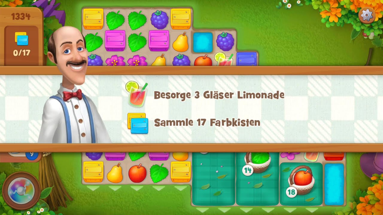 Gardenscapes Level 1334 Lösung / Help / Solution - Mobil Handy Spiel Gameplay Let's Play
