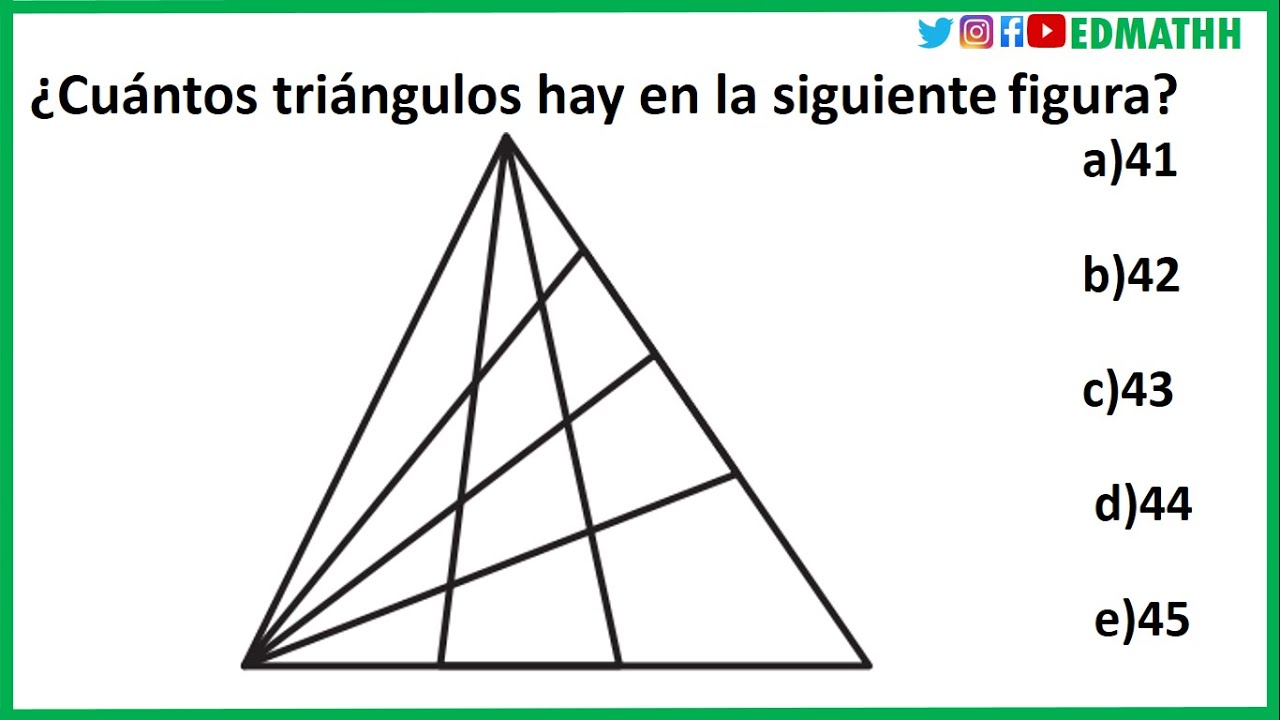 Razonamiento matemático: conteo de figuras, numero de triángulos