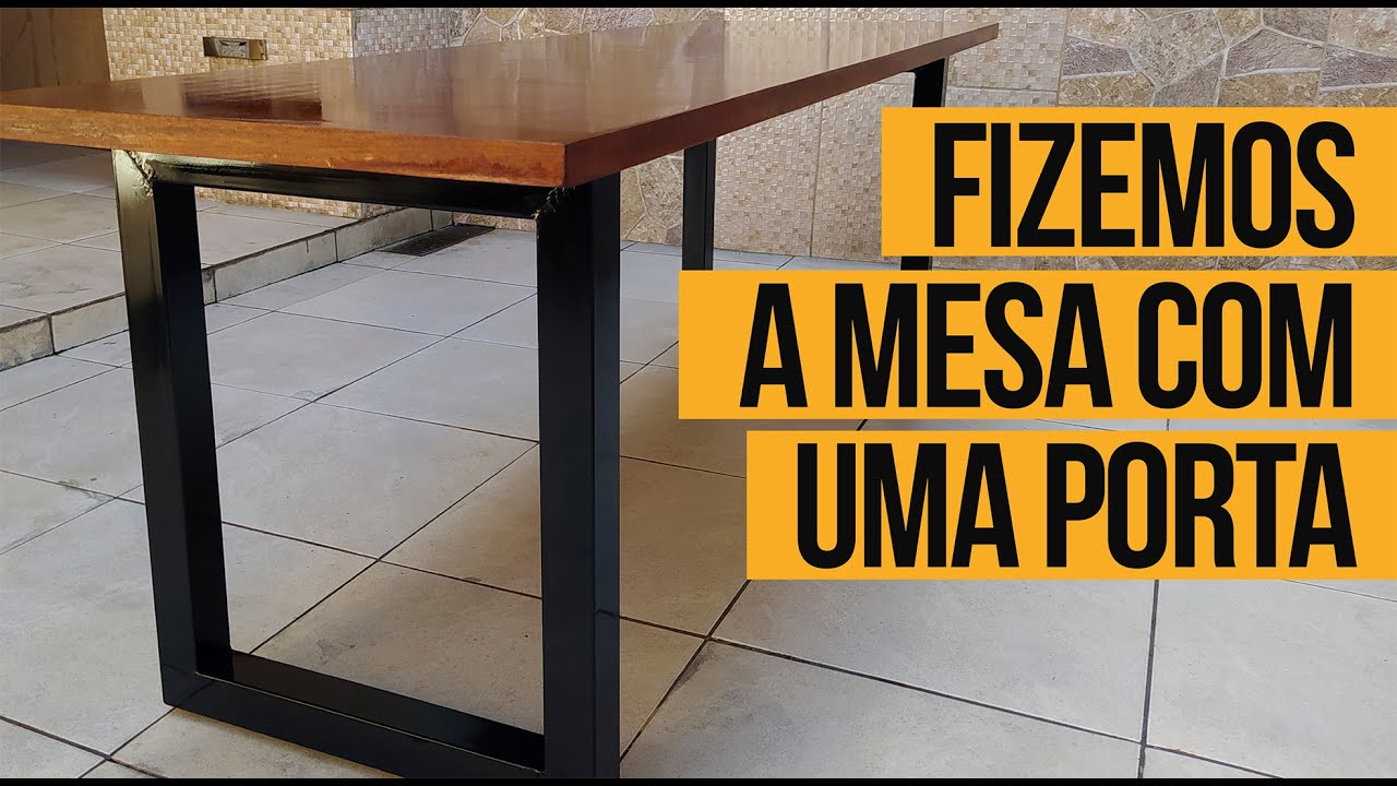 Fizemos uma mesa no estilo industrial utilizando uma porta | #FaçaVocêMesmo