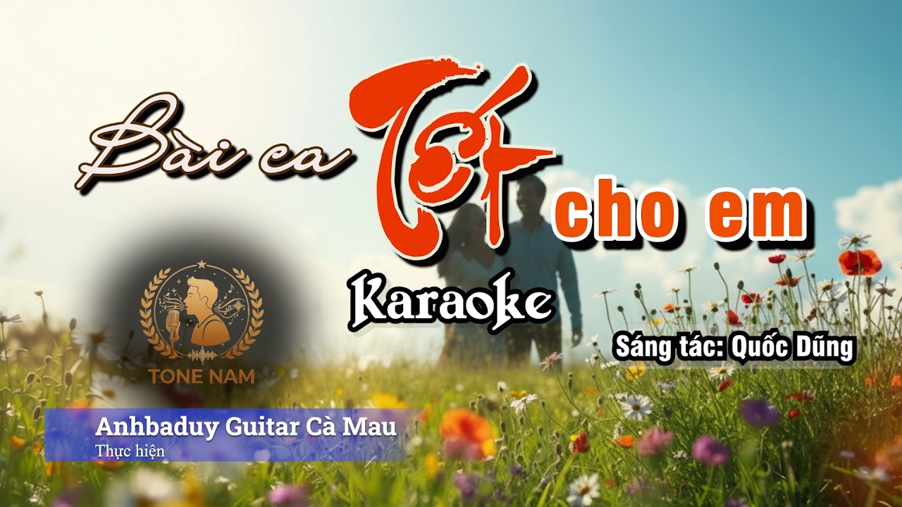 Bài ca tết cho em | Karaoke | Tone Nam - Eb | Anhbaduy Guitar - Cà Mau