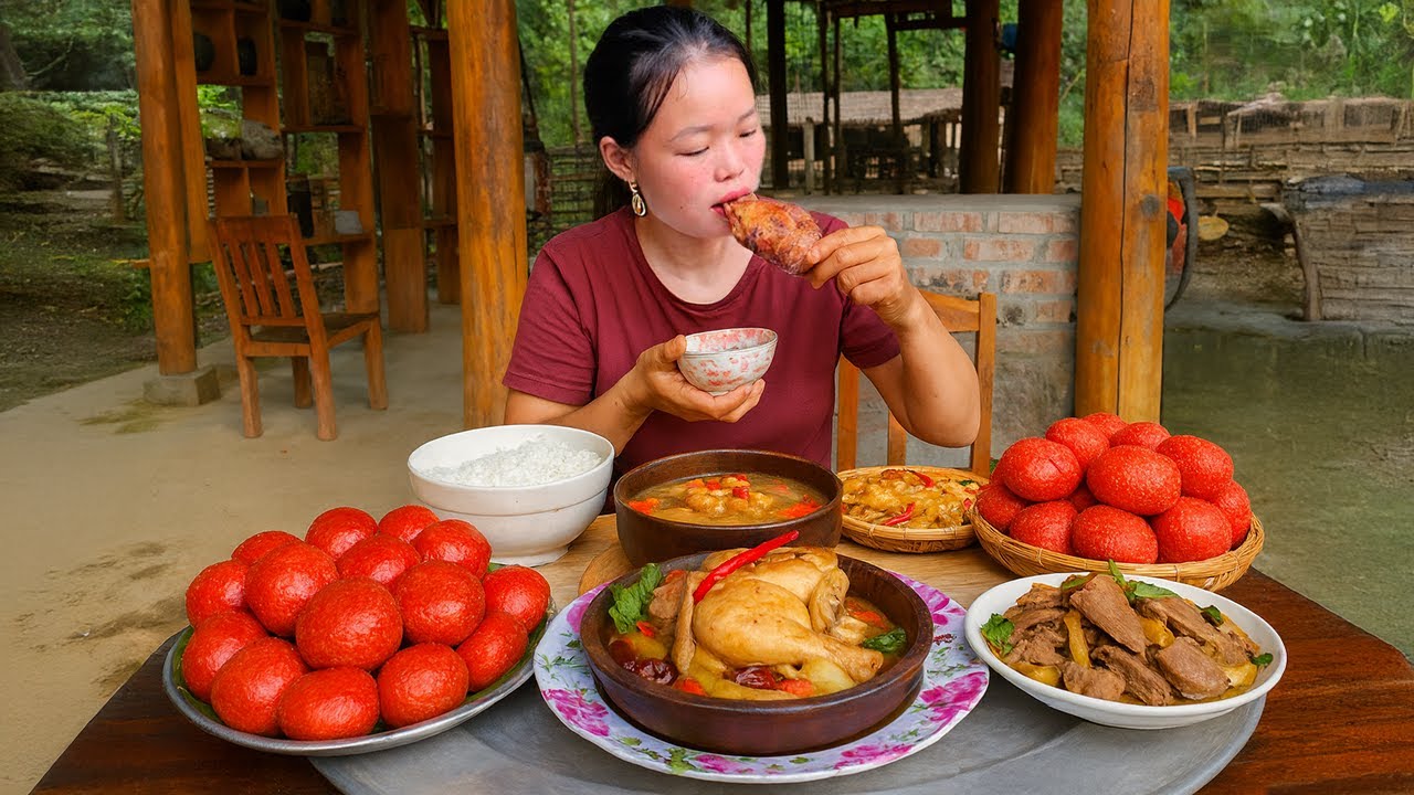 How to Cook a Traditional Meal with Delicious Grilled Pork Feet - Gardening | Trieu Mai Huong