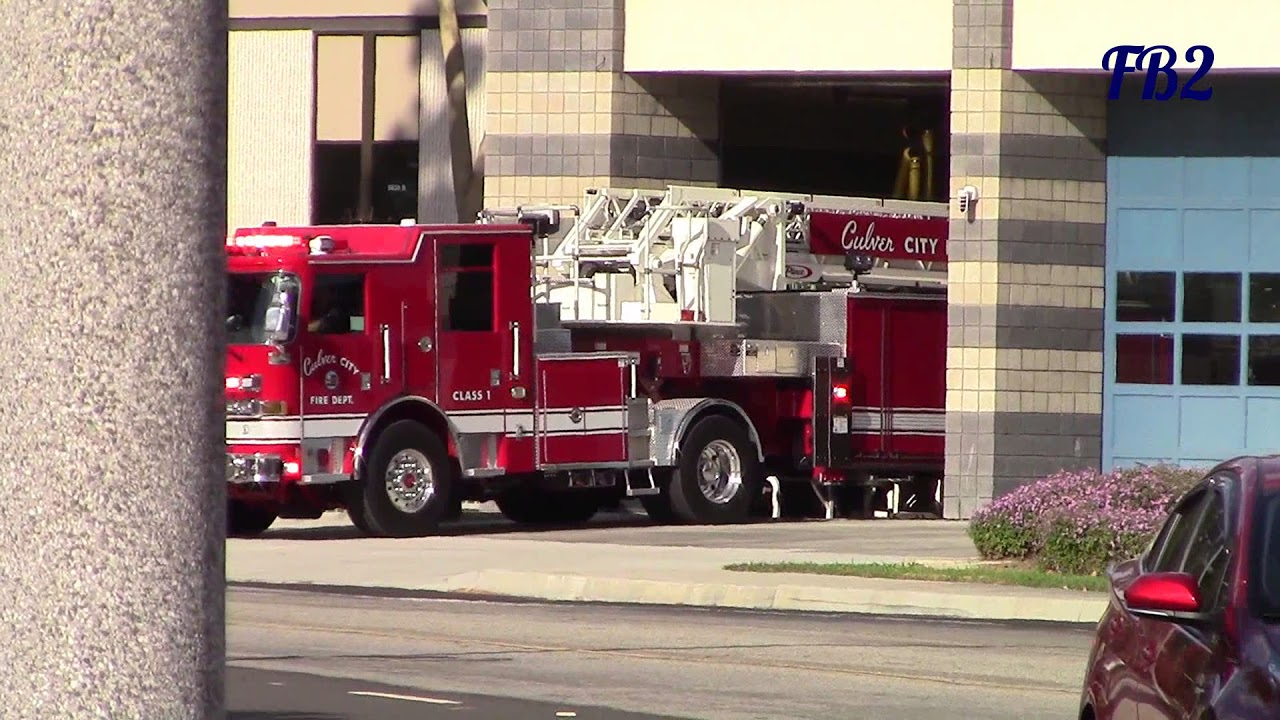Culver City Fire Dept. New Truck 43 Responding (bad video)