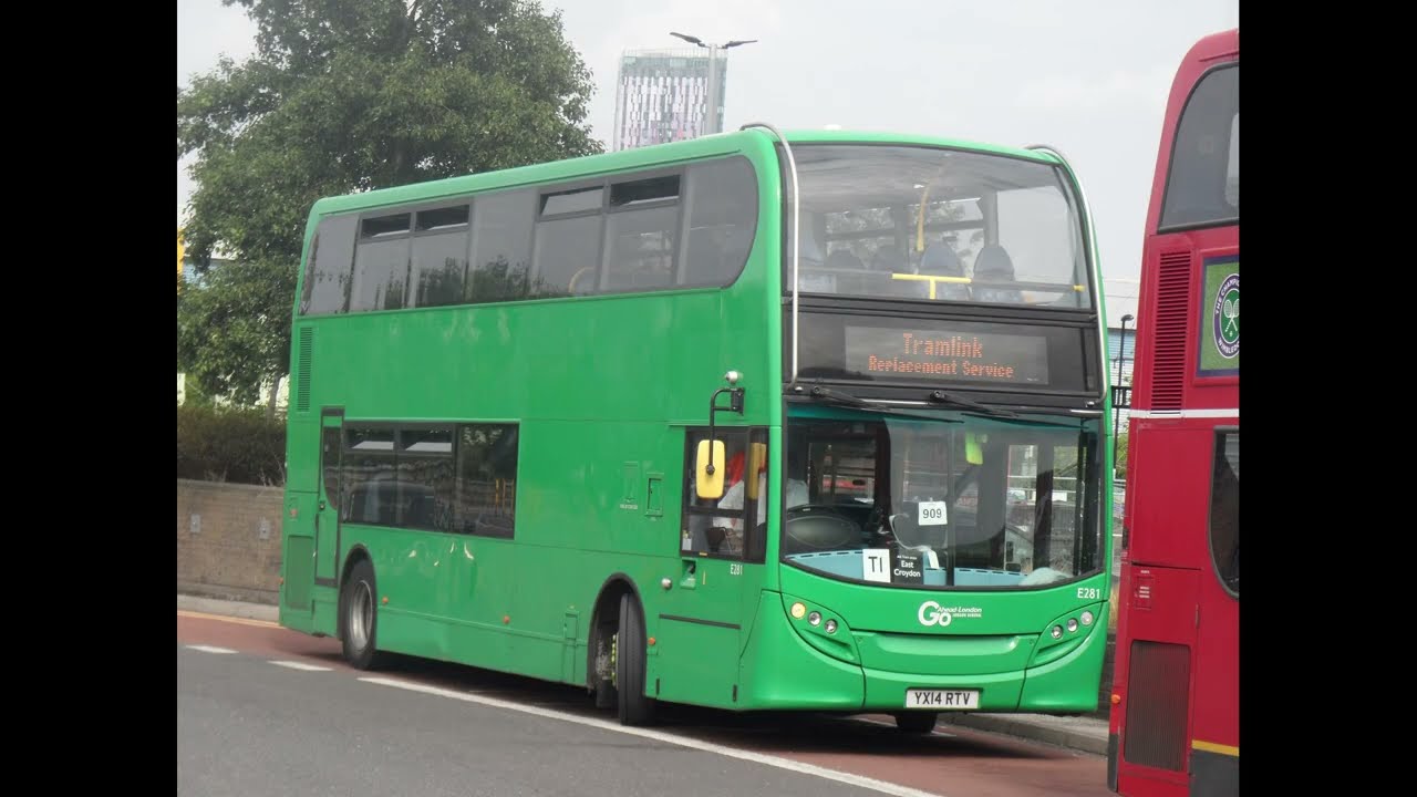 Enviro 400 Go Ahead London Commercial E281 YX14RTV - Tramlink TR1 Started the Engine at Waddon Marsh