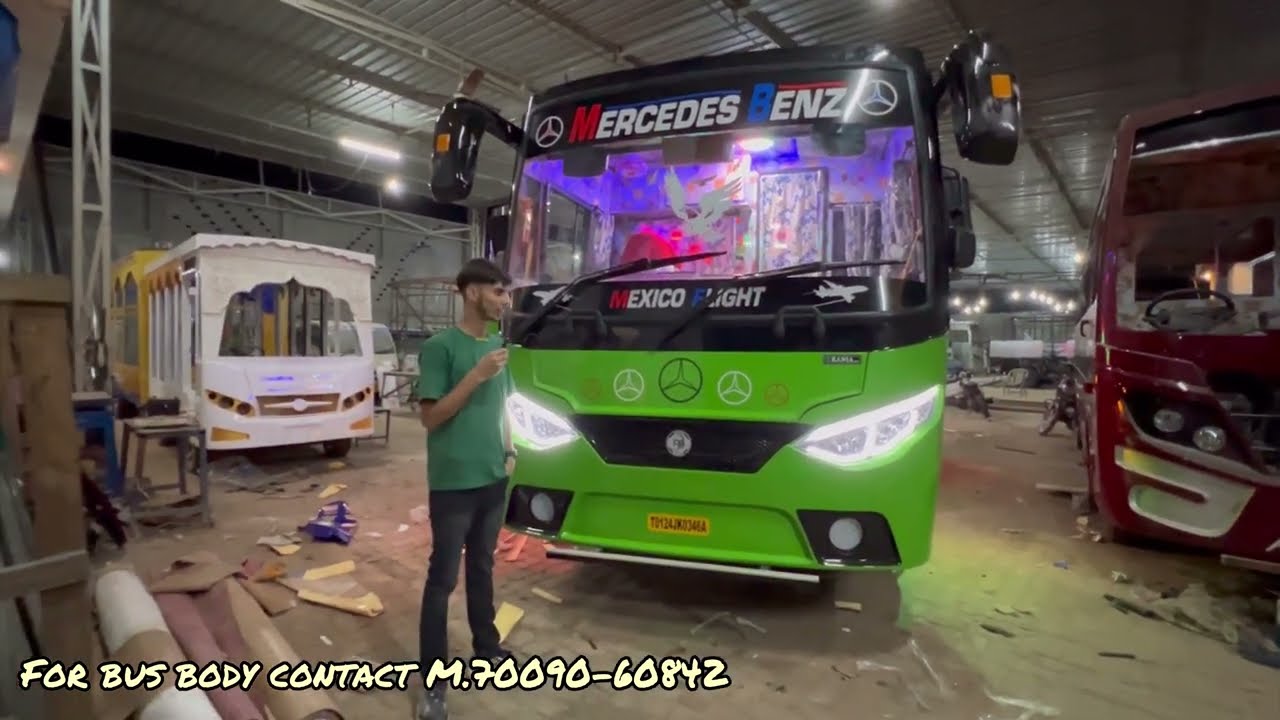 Anjum bus Jammu New bus body Tata 412 23 seated