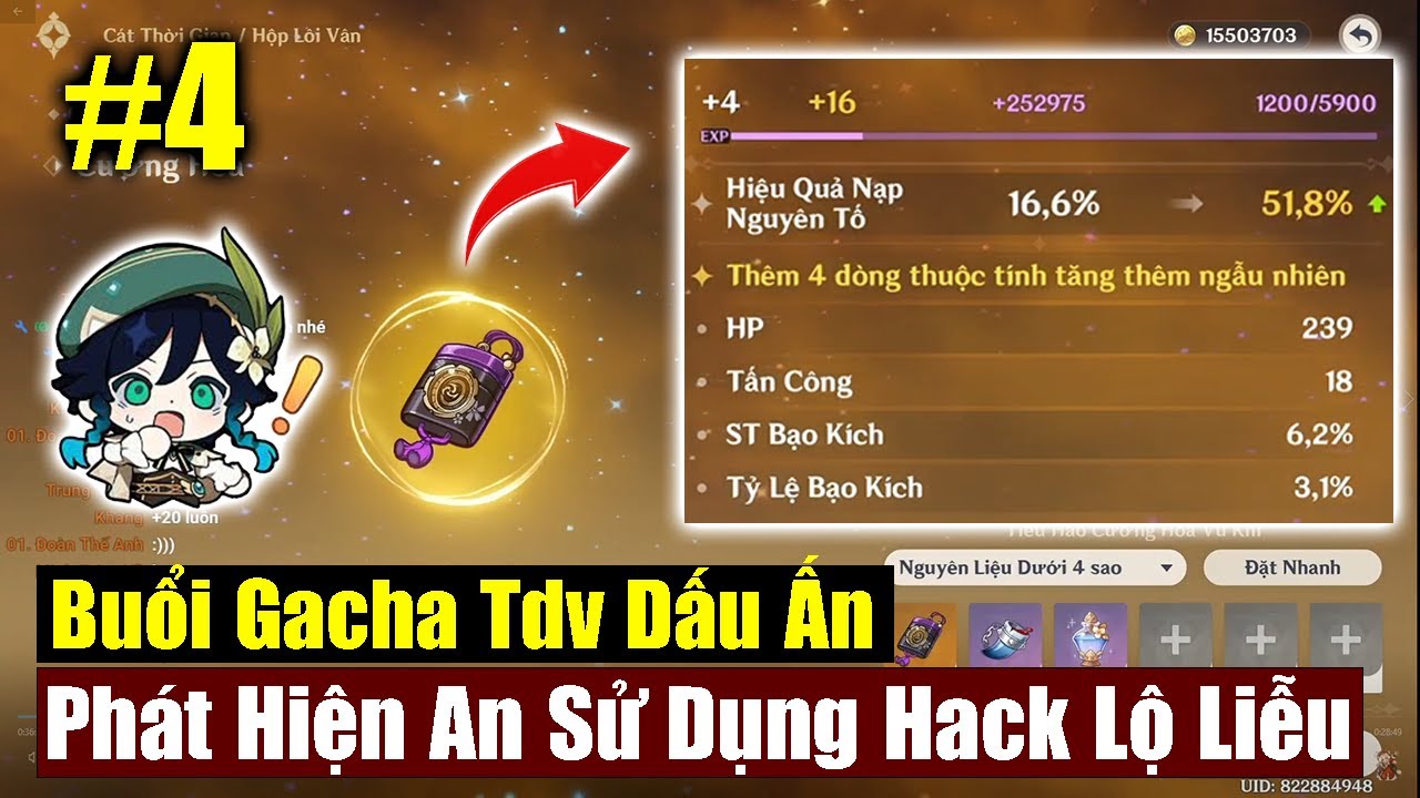 #4 Buổi Gacha TDV Dấu Ấn : An Sơ Ý Để Lộ Dùng Hack Gacha TDV