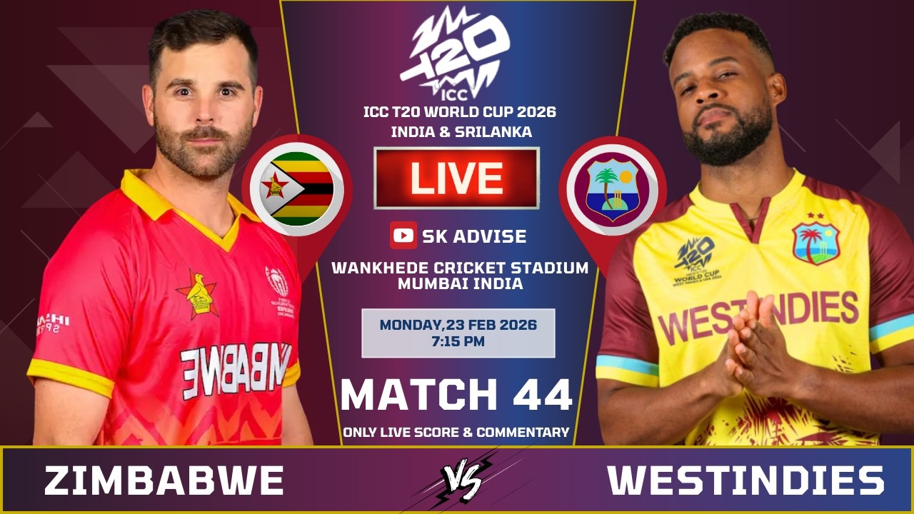 Westindies Vs Zimbabwe Match Live Score And Commentary | World Cup 2026 | WI VS ZIM | Sk Advise