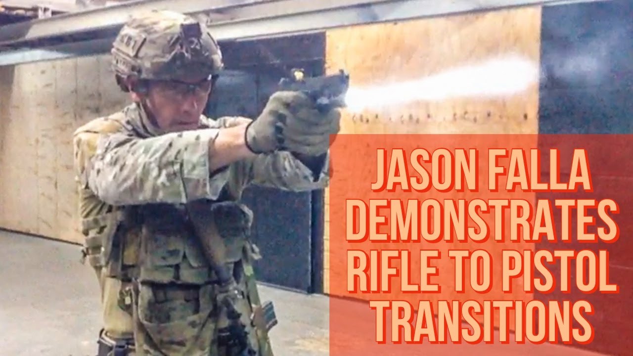 Jason Falla demonstrates and discusses the Rifle to Pistol Transition